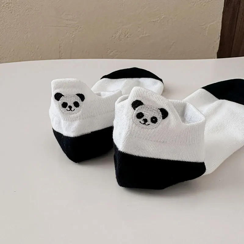 5-Pack Cartoon Animal Print Women's Cute Cotton Socks Set - Kawaii Casual Style