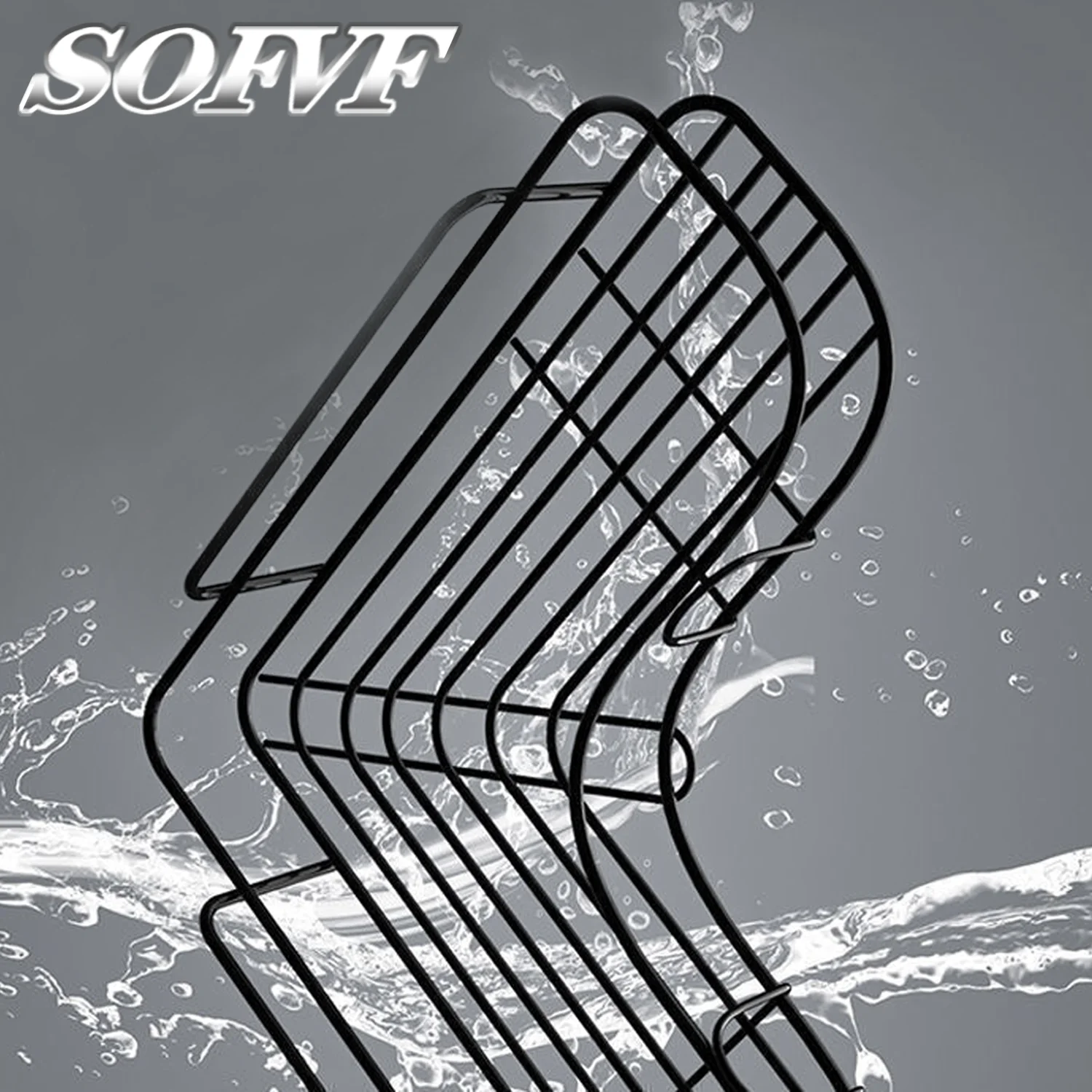 ชั้นวางของรูปสามเหลี่ยมเหล็ก สำหรับห้องครัว ห้องน้ำ ชั้นวางของแบบหนา ชั้นวางของเข้ามุม ทนทาน 1