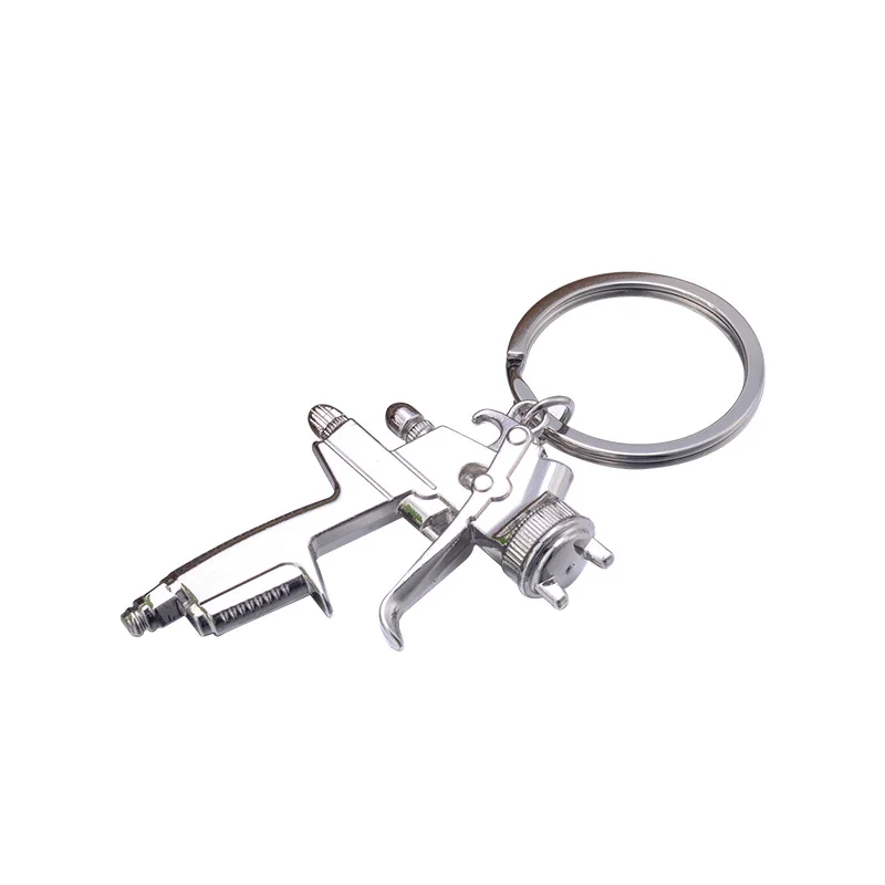 WaterSprayGunKeychainSilverColorZincAlloyKeyRingCreative