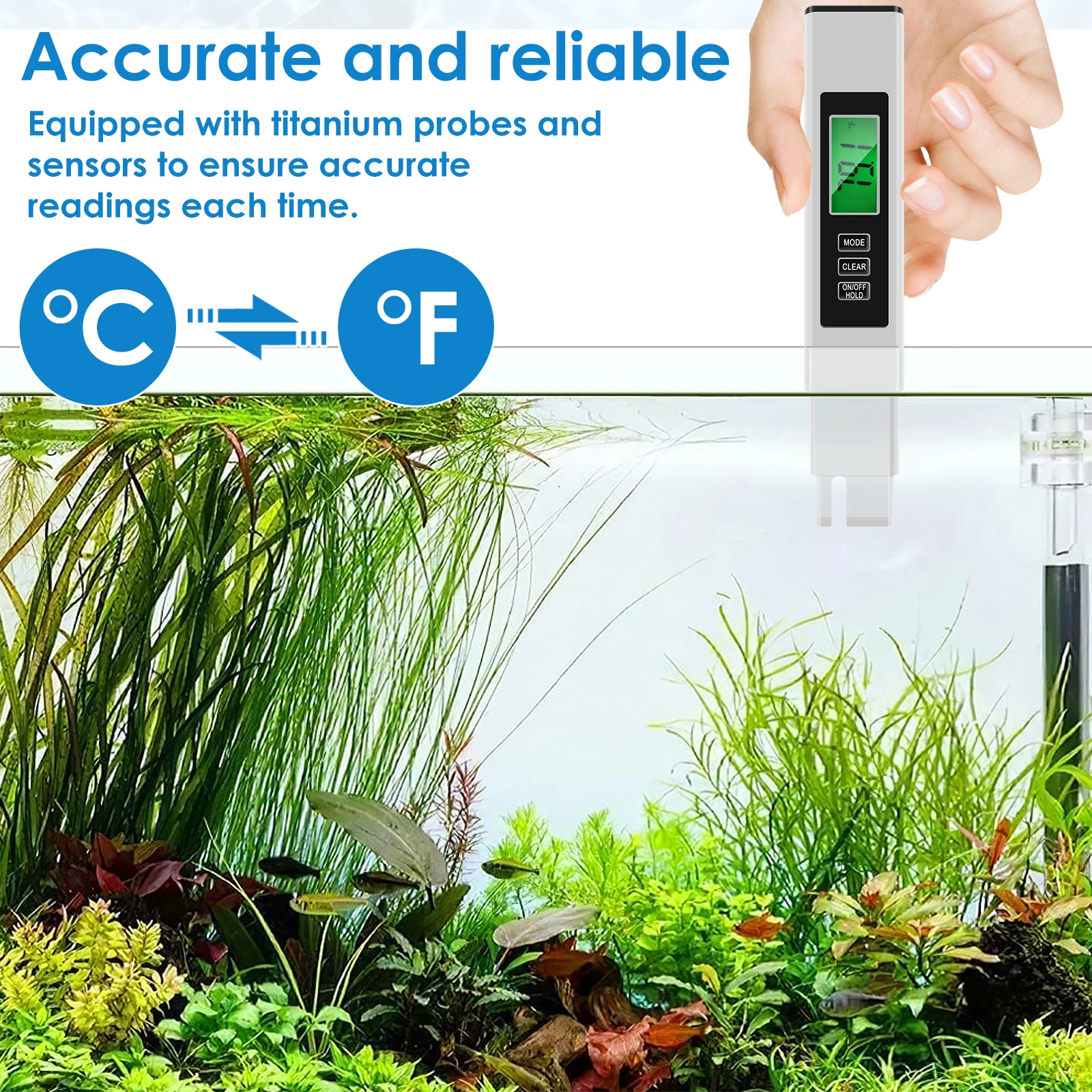 1/2 Pcs Accurate Water Quality Tester Fast and Easy TDS Water Meter Multipurpose Digital Water Test Meter for Drinking Aquarium