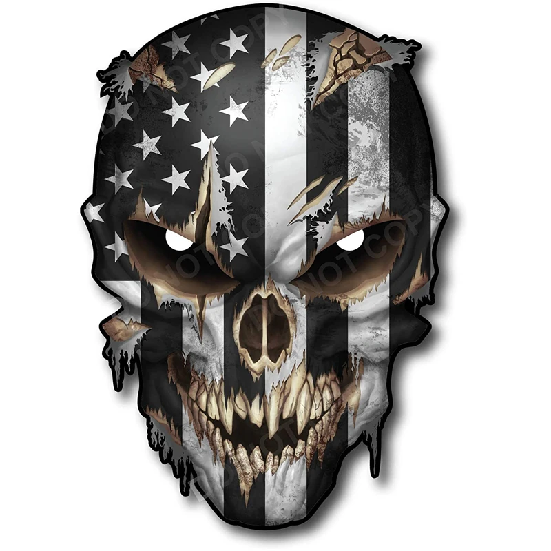 גולגולת אמריקאי דגל מדבקת עם רעיוני עיני רכב משאית צלף חיל הנחתים צבא הצבאיים גרפי ויניל מדבקות