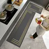 Kitchen Floor Mat Long Strip Rug Anti-slip Oil-proof Carpet Pvc Leather Waterproof Foot Mats Modern Style Home Decoration Rugs 1