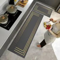 Kitchen Floor Mat Long Strip Rug Anti-slip Oil-proof Carpet Pvc Leather Waterproof Foot Mats Modern Style Home Decoration Rugs 1