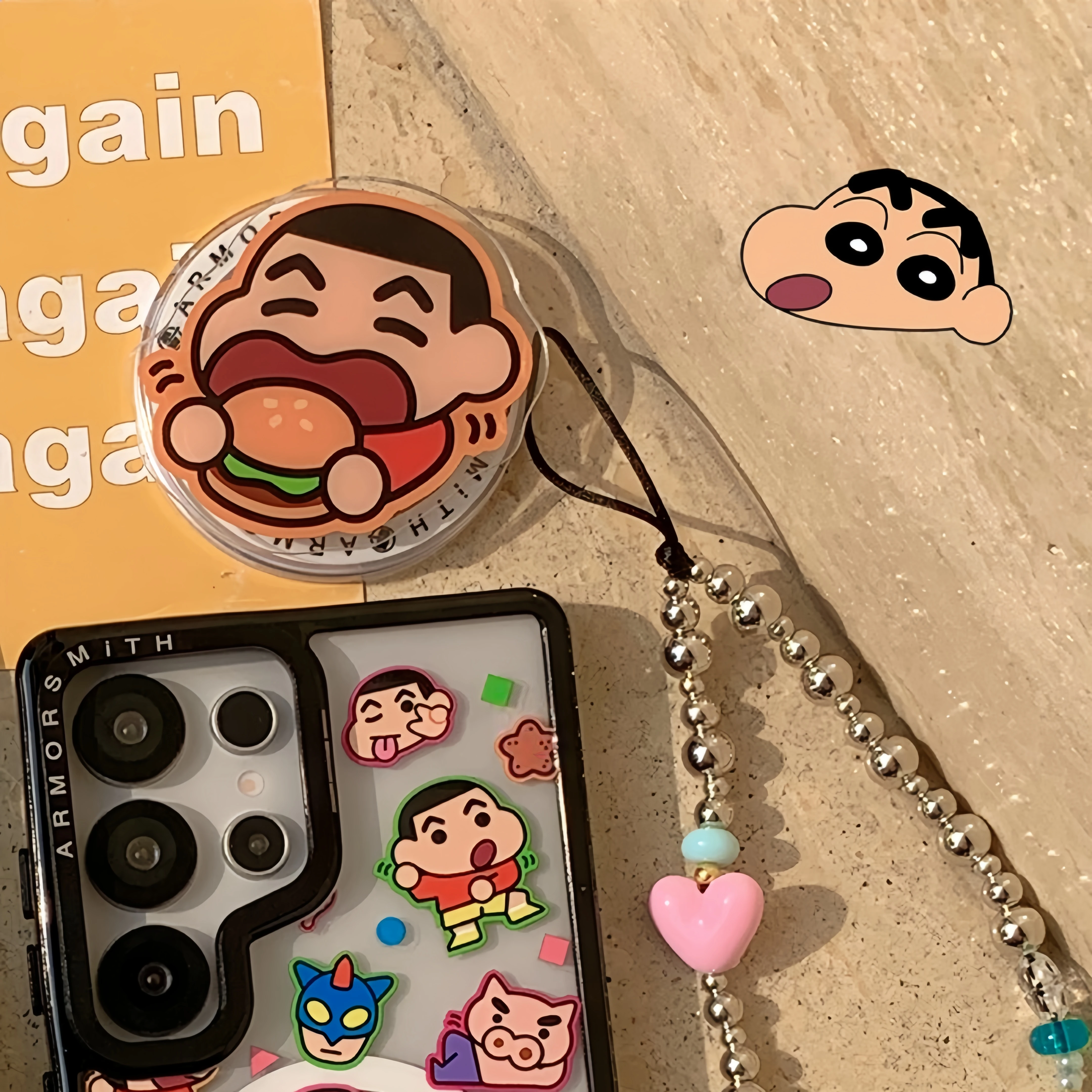 CrayonShin-chan Magnetic Phone Holder - Classic Cartoon Design, Pocket-Friendly Portability