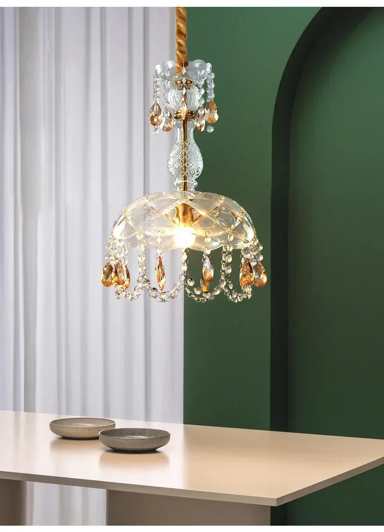 Description Picture 5 of itemRetro American Chandelier Indoor Luxury Decorative Crystal Porch Lighting Led Ceiling Lamp Bedroom Dining Room Hanging люстра