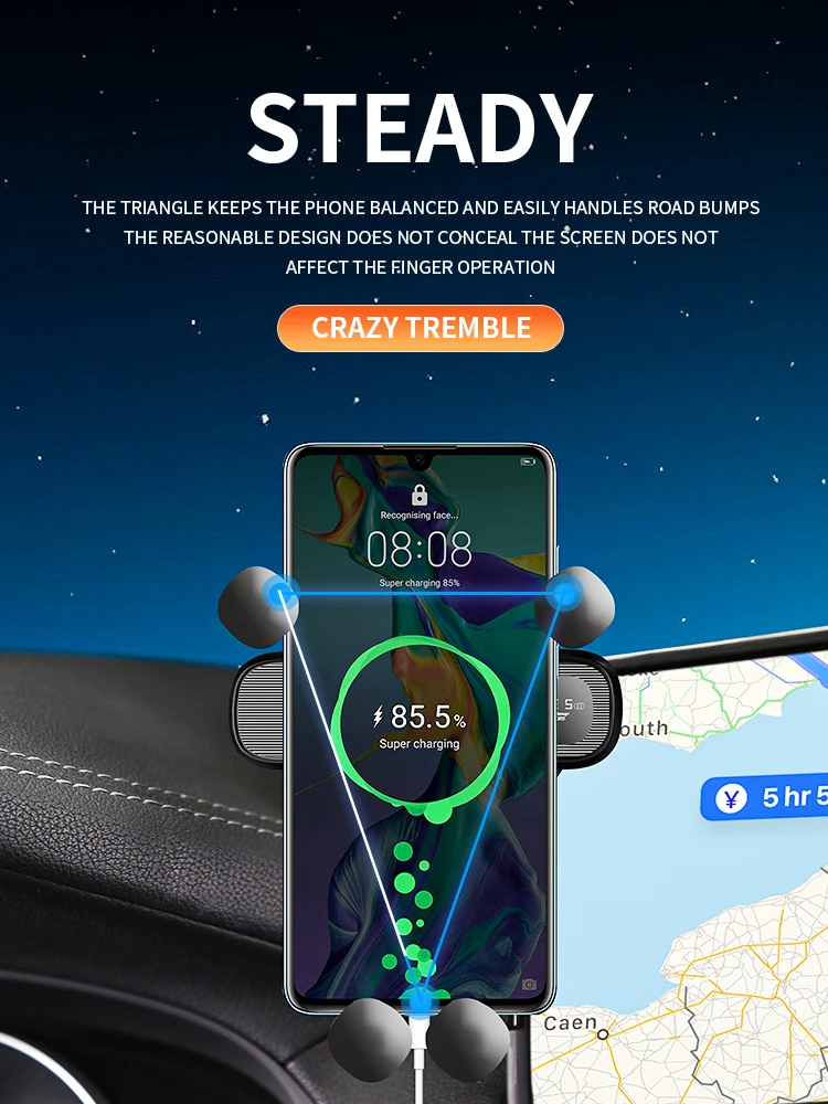 스크린 차량용 휴대폰 거치대 GPS 브래킷 중력 마운트 지원 자동차 스탠드 액세서리 (네타 V 2020 2021 2022 아야 2023 용)