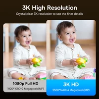 Baseus  Caméra de surveillance intérieure IP WiFi 5G HD 4MP/3K, dispositif de sécurité intelligent, avec audio bidirectionnel et haute clarté 2