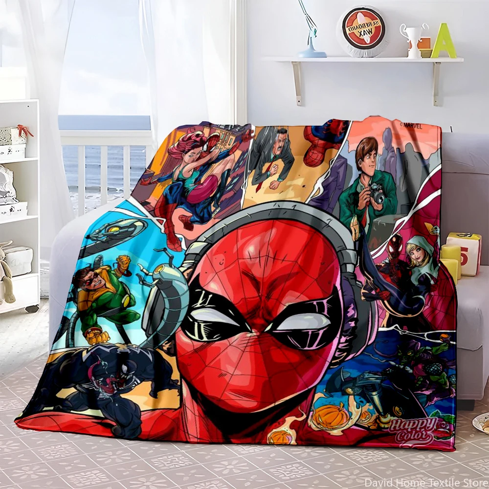 Marvel Spiderman thin blanket, Lightweight Flannel Throw for Sofa,Bed,Travel,Camping,Livingroom,Office,Couch,Chair, and Bed 6