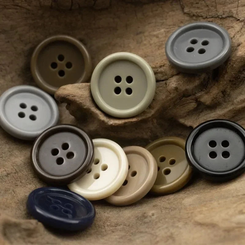 10Pcs-Solid-Color-Resin-Buttons-4-hole-Round-Smooth-Surface-Buttons ...