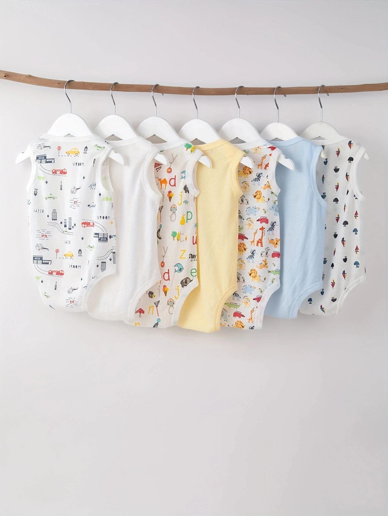 5PCS Summer Baby Boys 100% Cotton Triangle jumpsuit Soft, Comfortable, Lightweight, Breathable Baby Boys' Sweetheart 2