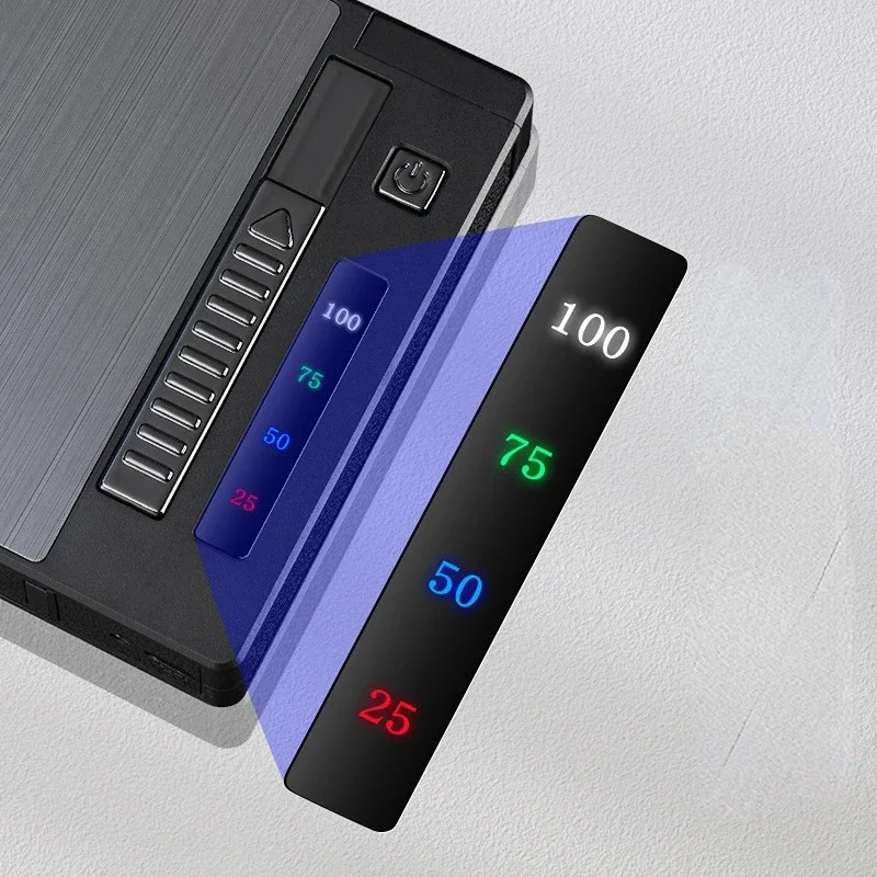Double Arc Metal Cigarette Case Rechargeable Windproof Lighter Packs Full Pack of Cigarettes 20 PCS 10PCS  Mens Gift 5