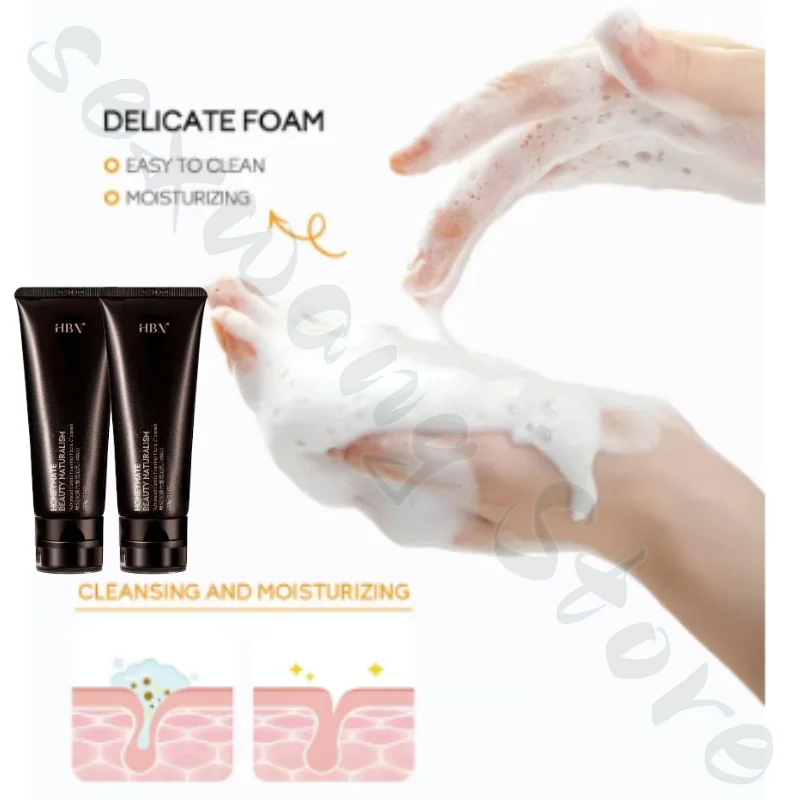 HBN Amino Acid Cleansing Cream Deep Cleans Pores Oil Control Moisturizing Cleanser Relieves Redness and Nourishes Sensitive Skin 3