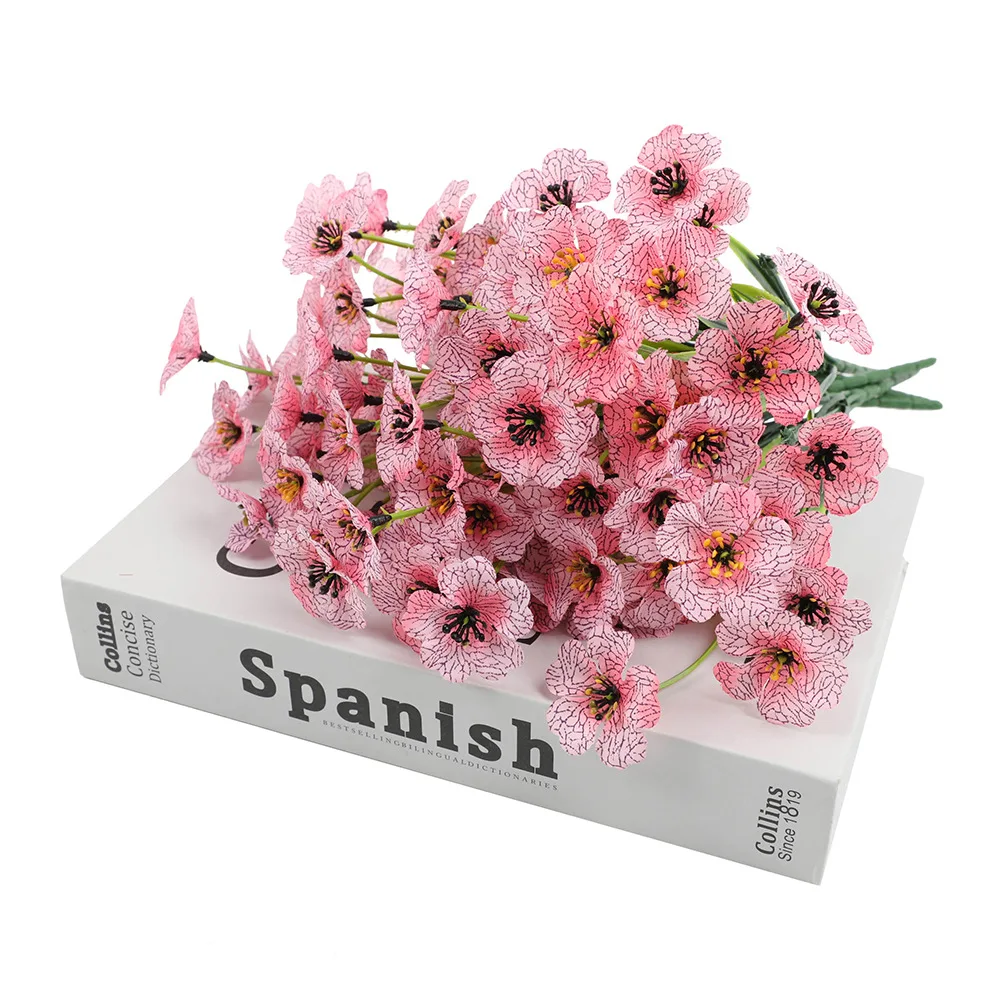 Tanio 5 wiązek/zestaw realistyczne fioletowe sztuczne kwiaty na dekoracja na sklep