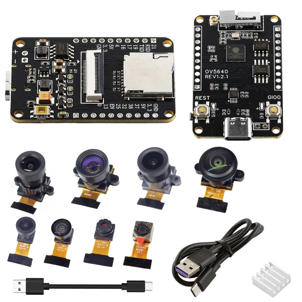 OV5640 ESP32 CAM Kameramodul-Kit 2,4 GHz WiFi und Bluetooth Entwicklungsboard Typ C 8 MB PSRAM HD 5 MP Autofokus 66 120 160 Grad
