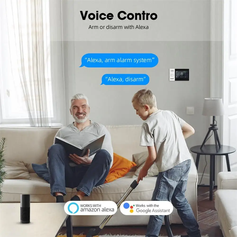 홈 WIFI 보안 경보 지원을위한 TUYA GSM 경보 시스템 IP 카메라 지원을 갖춘 Tuya APP 원격 제어 Alexa -  AliExpress