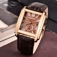 CHENXI 8216 Elegant Men's Quartz Watch Classic Square Dial Calendar Waterproof Leather Strap Casual Business Watches for Man