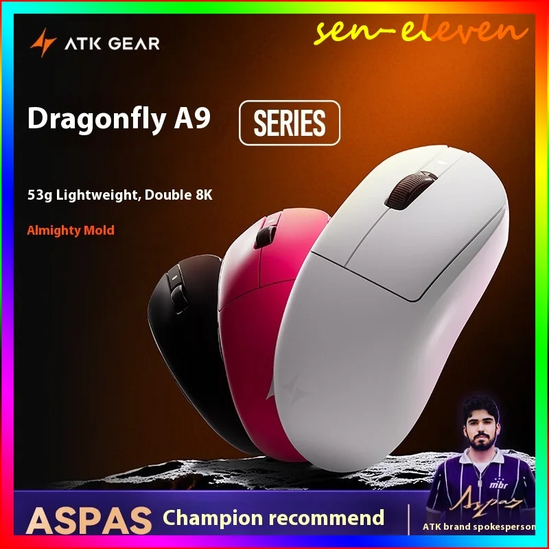 ATK A9 Ultra Wireless Gaming Mouse A9/A9 SE/A9 Plus/A9 Pro Tri Mode 8K 53g Lightweight E-sports Gaming Mouse PC Accessory