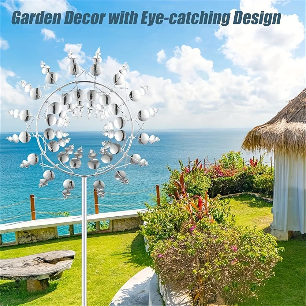 Creative Patio Garden Lawn Outdoor Courtyard Decoration Unique Wind Collectors Magical Kinetic Metal Windmill Swing-type wind