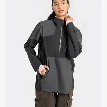 Lulu 브랜드 대체 크로스 칠 재킷, 리펠셸 백 지지대 하이킹 재킷, 래쉬 가드 팔꿈치 허리 지지대