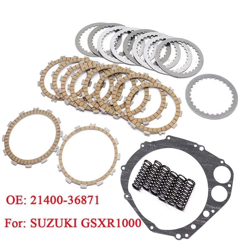 

21400-36871 Complete Clutch Friction Plate Kits Spring Pads Discs Gasket For Suzuki GSXR1000 GSX-R 1000 2007-2008