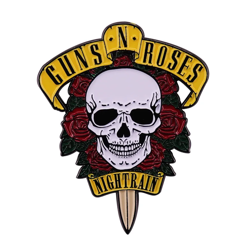 S-Guns N Rose Band Logo Spilla Distintivo Gnr Smalto Pin Hard Rock Musica Gioielli Di Moda Regali Zaino Spille Jeans