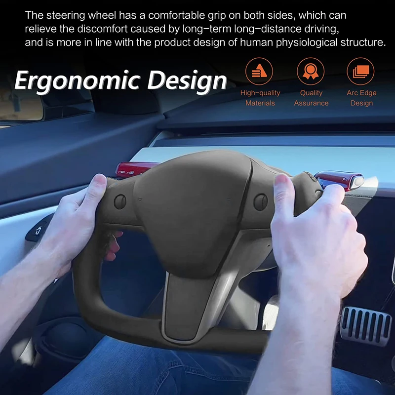 For Tesla Y 3 Yoke Steering Wheel Heating Optional Personalized Matte and Glossy Carbon Fiber Model 3 Y car steering wheel accessories