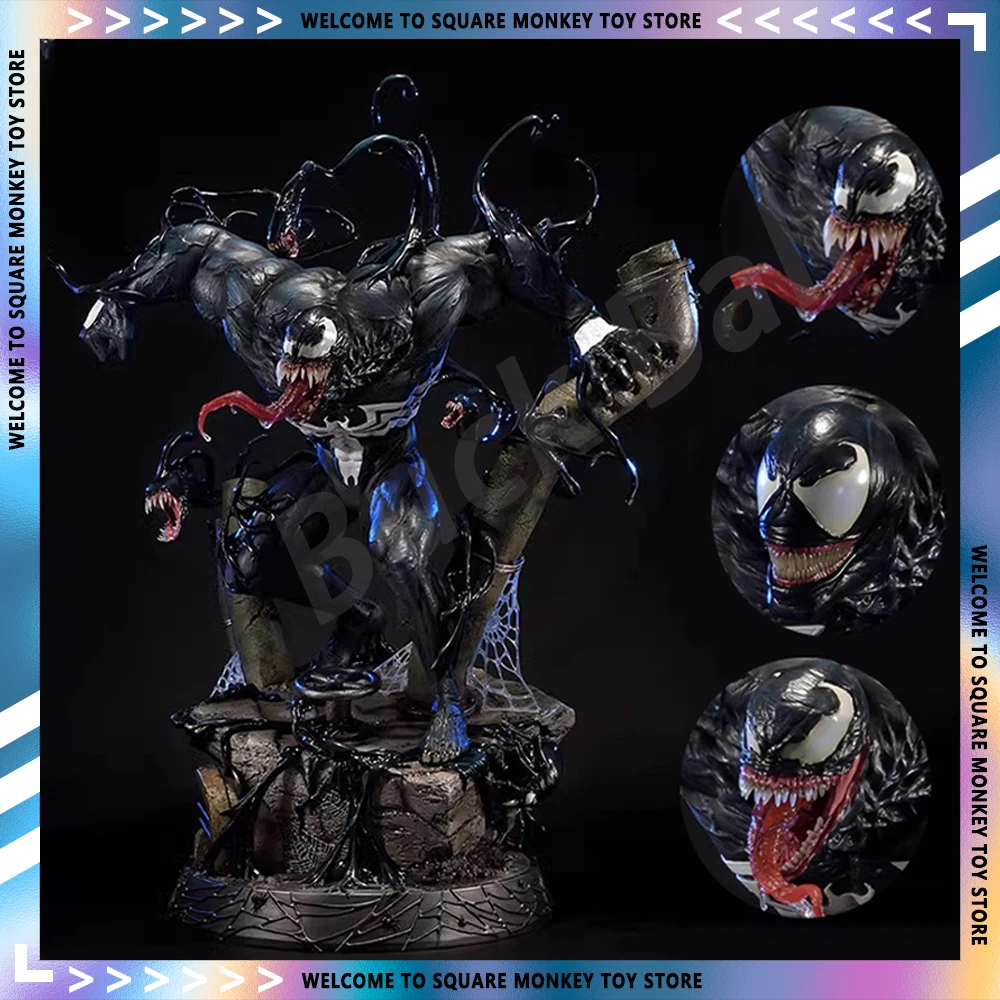 

Venom Gk Anime Figure Spider-Man Villain Three Heades Venom Statue Anti-hero 38cm Action Figurine PVC Model Decor Doll Toy Gift