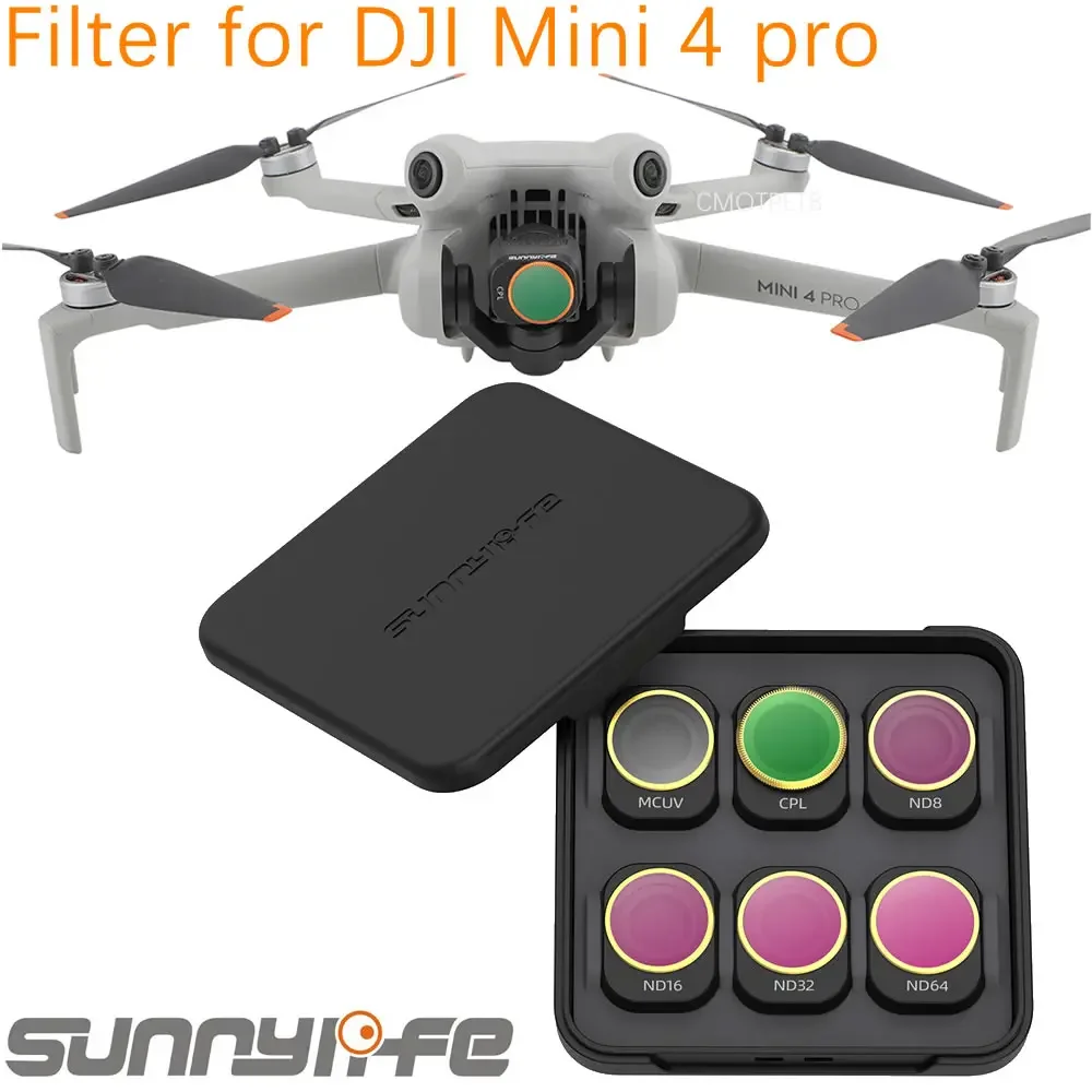 ND filters set Sunnylife ND Filter for DJI Mini 4 Pro Filter Adjustable Rotating Optical Glass Lens MCUV Nd 4/8/16/32-PL Set Accessories