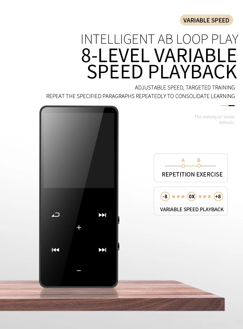 Fashionable MP4 player 1.8 inch touch bluetooth MP3 lossless music student mp3 can be plugged in with external speaker
