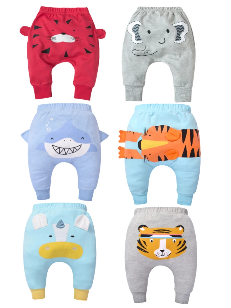1pcs Random Infant/Toddler Cotton Elastic Small Animal Pants Baby Pants Harlan Pants Spring and Autumn Child Accessories 1