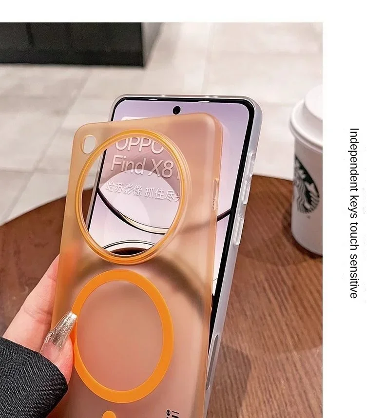 Transparent Magnetic Wireless Charging Protective Case - Hard Shell Back Cover