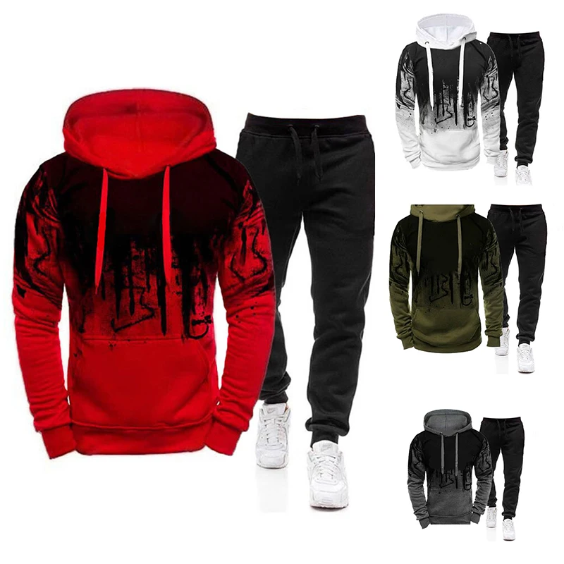 2023 New Men's Casual Sweatshirts Suit Spring and Autumn Men's Zipper Hoodies and Sportpants Suit Daily and Sportwear for Male