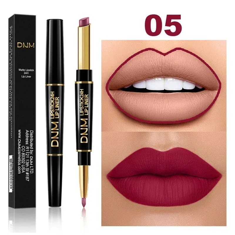 DNM Double-ended Matte Lipstick Pencil Non-stick Cup Long Lasting Lipstick Lip Liner Waterproof 2 In 1 Lip Stain Pencil Makeup DNM Double-ended Matte Lipstick Pencil Non-stick Cup Long Lasting Lipstick Lip Liner Waterproof 2 In 1 Lip Stain Pencil Makeup