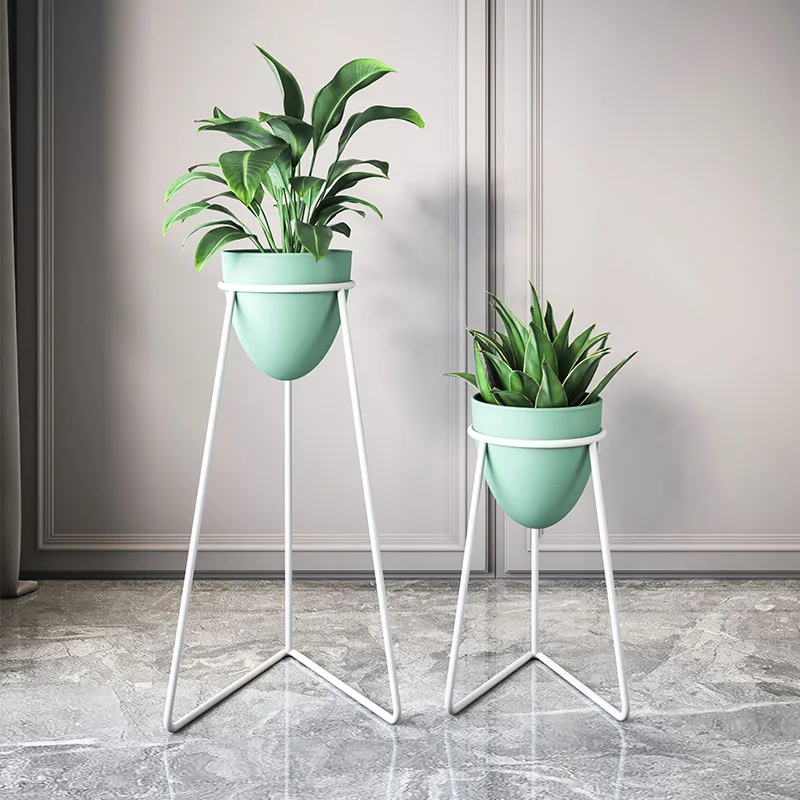 

Fashionable and fresh iron flower racks, storage racks, flower racks, indoor living room balconies, floor standing green