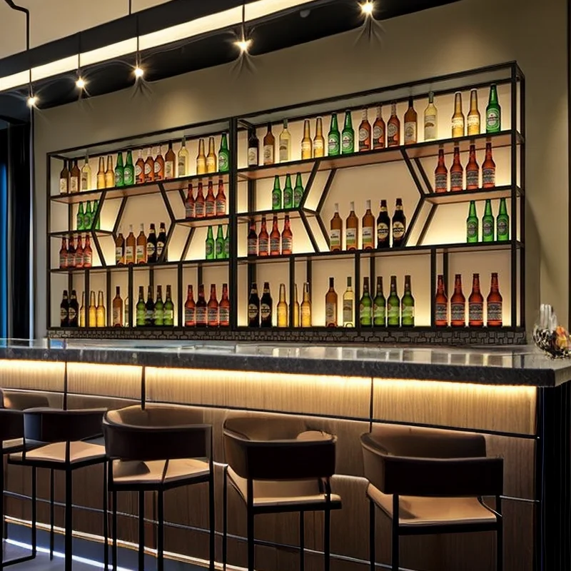 High End Bar Cabinet Wine Rack Wall Wine Canteen Mobile Counter Liquor Living Room Glass Showcases For Collection Set Furniture