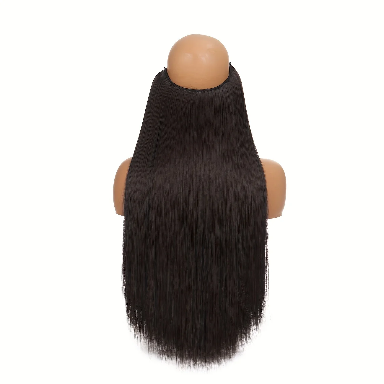 Synthetic Of The Line Type Hair Extensions Straight Hair Wig Piece One Piece With Invisible Fish Line Transparent Wire