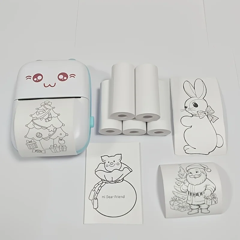 5롤 미니 흰색 감열지 57mm x 25mm, 영수증, 저널, 사진 공예, 명절 선물용 논스티키 롤