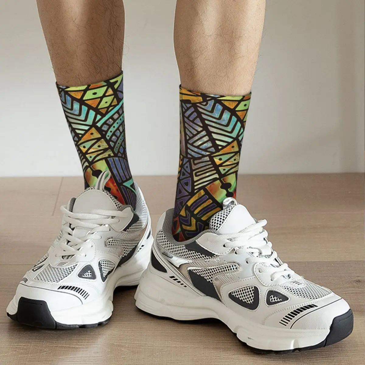 Золотые носки для взрослых с этническим принтом, носки унисекс, мужские носки, женские носки носки с принтом клен унисекс