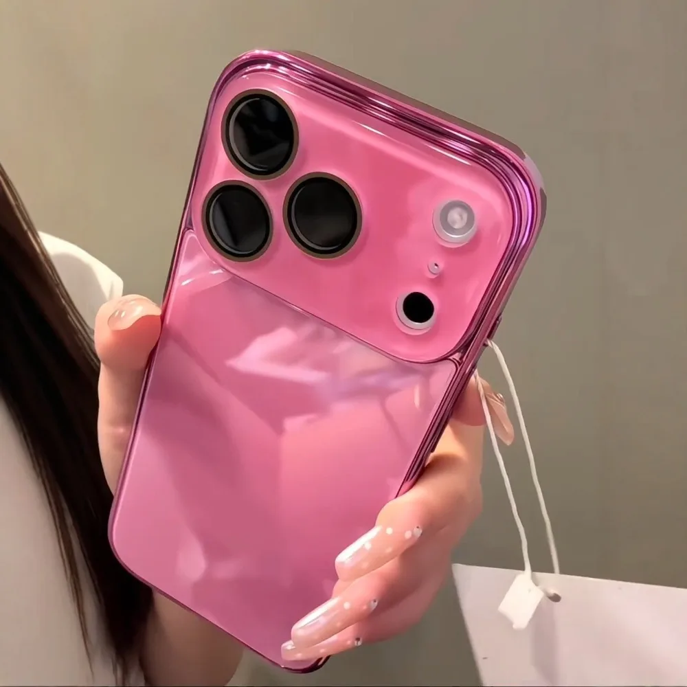 Luxury Plating Shockproof Phone Case with Tempered Glass Camera Protection