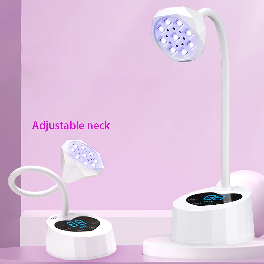 Wireless Nail Lamp LED UV Nail Dryer Rechargeable Auto Sensing Touch Control Fast Drying Nail Light 360° Bendable Table Lamp 2