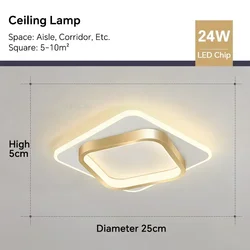 Luxury Round Copper LED Ceiling Light Fixture (Warm light)