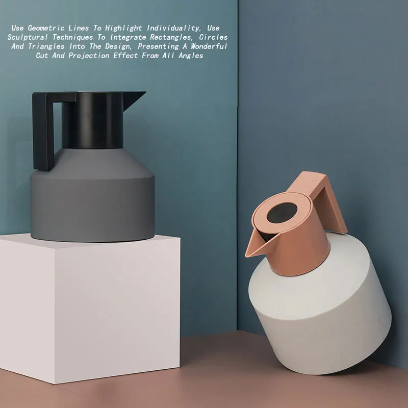 

Geometric Thermos Kettle Household Hot Water Bottle Large Capacity 304 Stainless Steel Personality Kettle 1.2L