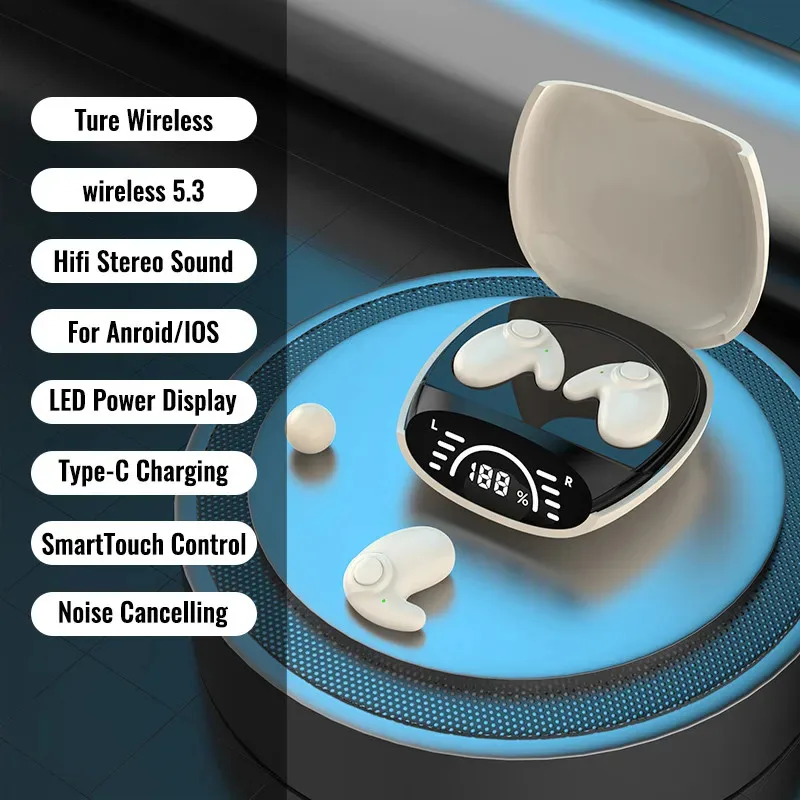 Ultra-Compact Invisible Bluetooth Earbuds - Noise Cancelling, Waterproof, Wireless Sleep Headphones