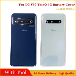 Premium Glass Battery Cover with Camera Lens - Rear Housing Back Cover Battery Door Case (White Battery Cover)