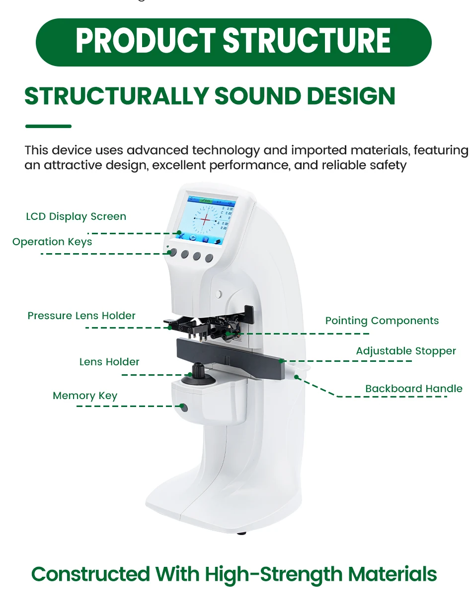 Description Picture 6 of itemAist D-900 Focimeter 3.5'' True Color Monitor Lensmeter Digital Optics Instruments Auto Lensmeter with UV PD Optional Printing