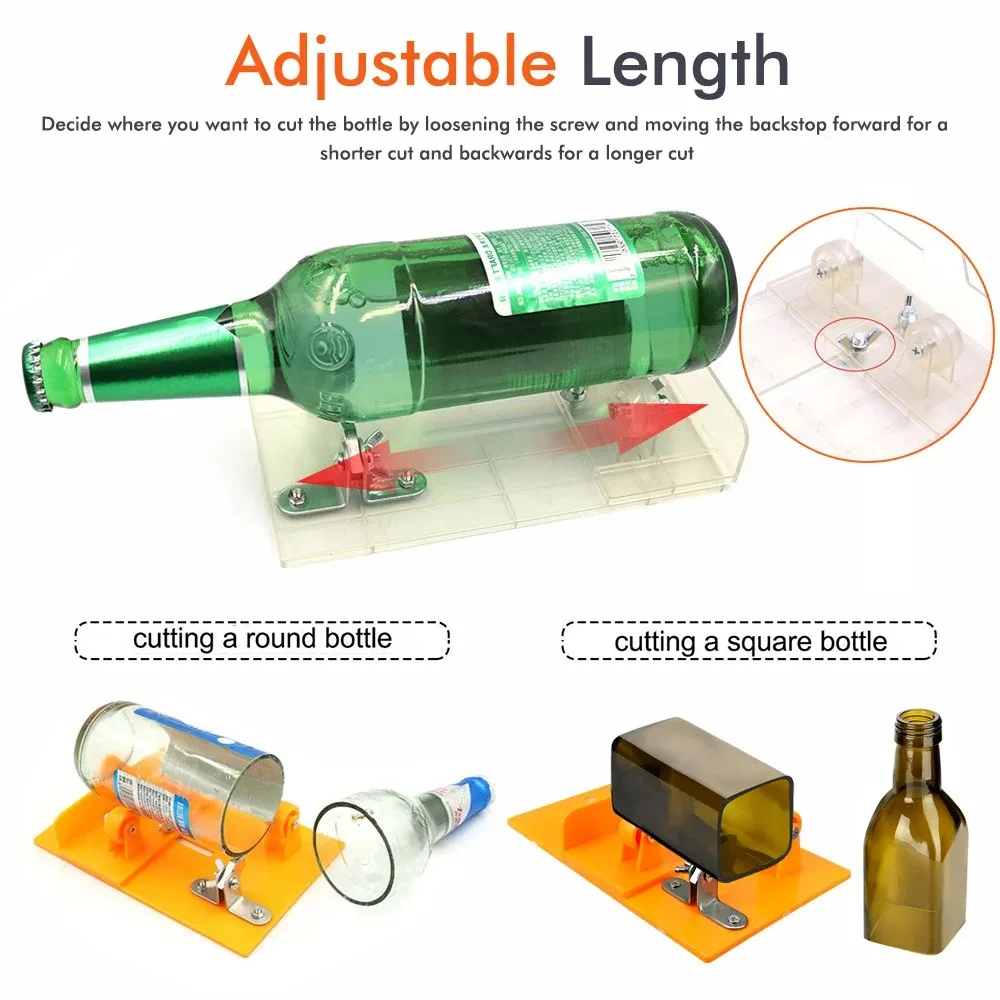 Glass Bottle Cutter Metal Glassbottle Cut Machine Wine Bottles Universal Adjustable DIY Crafting Decorations Cutting Tool glass cutter tile glass cutter bottle cutter