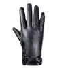 Men Business Driving Gloves Cycling Sheepskin Leather Winter Full Finger Touch Screen Brown Riding Motorcycle Business  Gloves 5