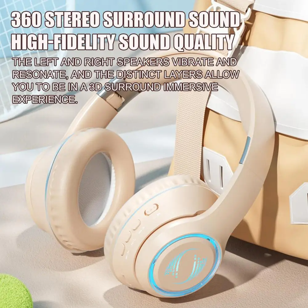 Noise Isolating Wireless Headphones Ergonomic Build-In Microphone Powerful Bass Stereo Earphones Noise Isolating Headset for Pc