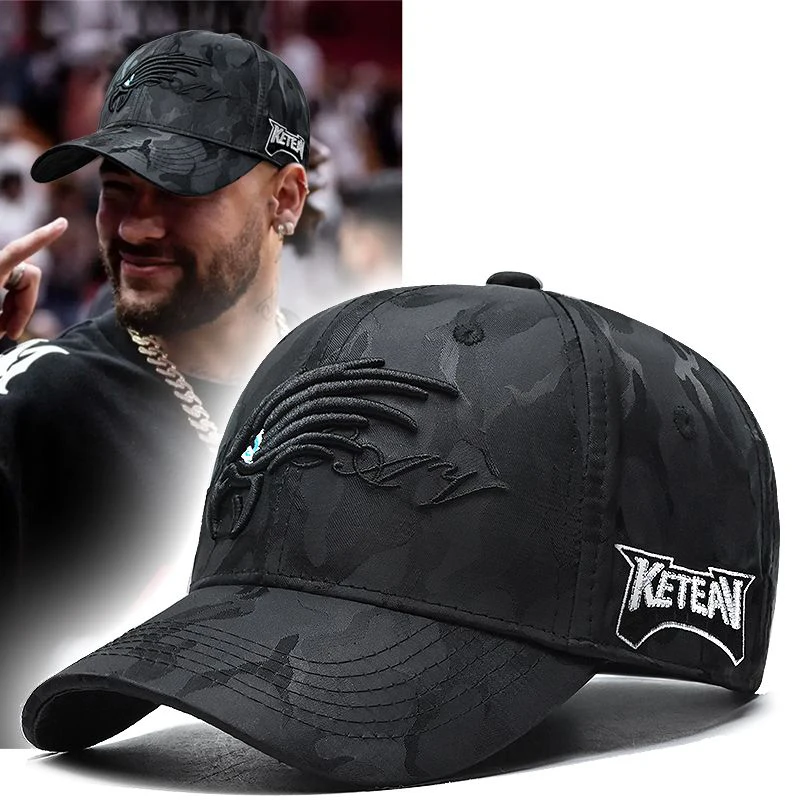 Hard Top Camouflage Embroidered Hat Men's Eagle Baseball Cap