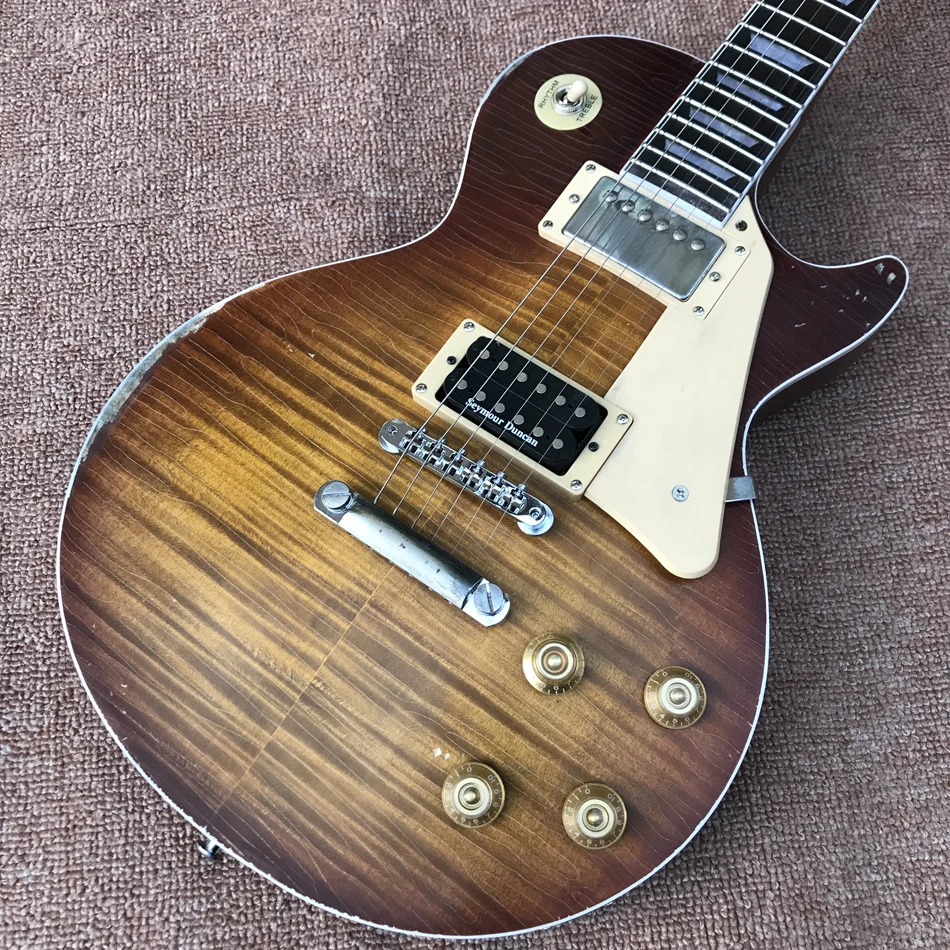Винтажная электрическая гитара Jimmy Page Sunburst Relic Шейная и телесная из полиуретана